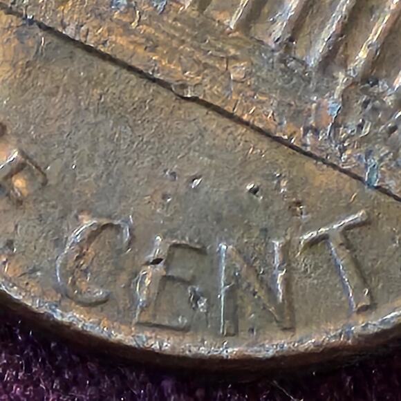 1985d Clipped Planchet Lincoln Memorial Cent Penny Error Variety Coin READ - Picture 9 of 10